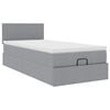vidaXL Cama otomana con colch&oacute;n gris claro 100x200 cm tela