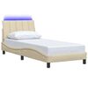 vidaXL Estructura de cama sin colch&oacute;n Hanko tela crema 90x200 cm