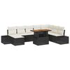 vidaXL Conjunto de sof&aacute; de jard&iacute;n 9 pcs Negro Polirat&aacute;n