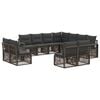 vidaXL Conjunto de sof&aacute;s de jard&iacute;n 11 pcs Gris rat&aacute;n sint&eacute;tico