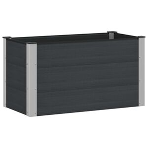 vidaXL Arriate elevado Negro 100 x 50 x 54 cm WPC y Aluminio
