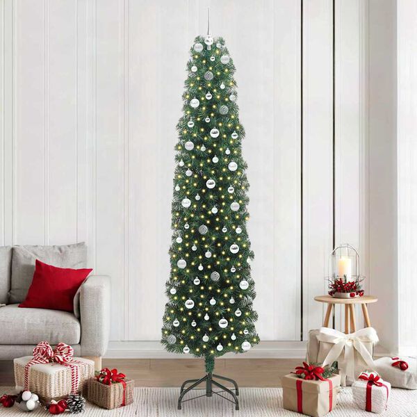 vidaXL Árbol de Navidad artificial Verde 240 cm PVC, Acero y Plástico