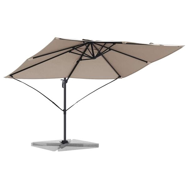 vidaXL Parasol Roma de Brazo Lateral Taupe y Negro 352 x 251 x 260 cm