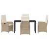 vidaXL Conjunto de Comedor de Jard&iacute;n 5 pcs Beige rat&aacute;n sint&eacute;tico