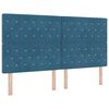 vidaXL Cama tipo Box Spring con colch&oacute;n Azul Oscuro 180 x 200 cm tela