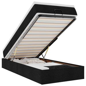 vidaXL Estructura cama otomana colch&oacute;n tela negra 90x190 cm