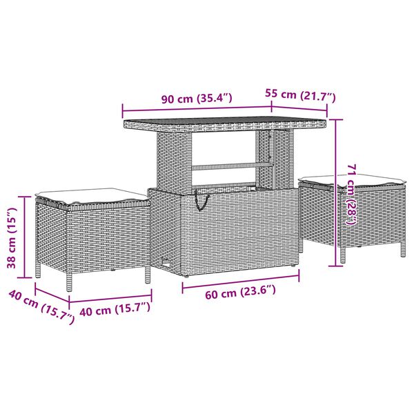 vidaXL Conjunto de sof&aacute; de jard&iacute;n 11 pcs Negro Polirat&aacute;n