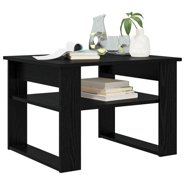 vidaXL Mesa de Caf&eacute; Roble Negro 64 x 54 x 44 cm Madera de ingenier&iacute;a