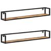 vidaXL Estantes de pared 2 unidades 120 cm madera de mango rugosa