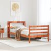 vidaXL Estructura de cama sin colch&oacute;n madera maciza marr&oacute;n 75x190 cm