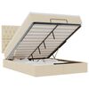 vidaXL Estructura de cama otomana con colch&oacute;n tela crema 140x200cm