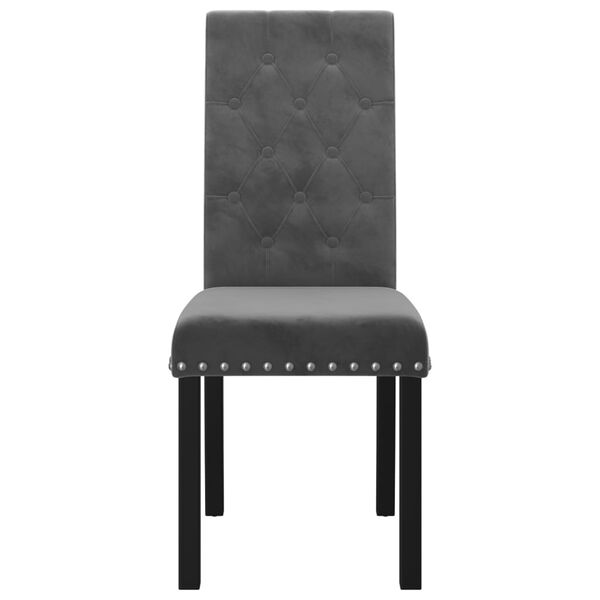 vidaXL Sillas de comedor 2 unidades terciopelo gris oscuro