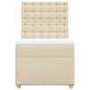 vidaXL Cama box spring con colch&oacute;n tela color crema 90x190 cm
