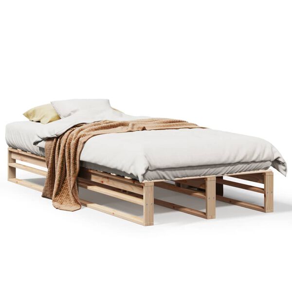 vidaXL Estructura de cama sin colch&oacute;n madera maciza de pino 100x200 cm