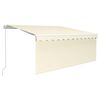 vidaXL Toldo retr&aacute;ctil manual con persiana y LED crema 3,5x2,5 m