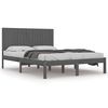 vidaXL Estructura de cama de matrimonio madera maciza gris 180x200 cm