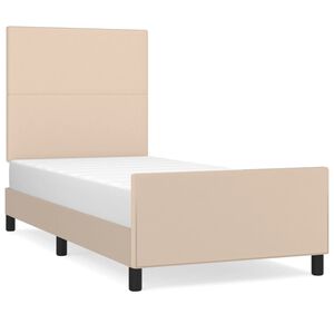 vidaXL Estructura cama sin colch&oacute;n cuero sint&eacute;tico capuchino 100x200cm