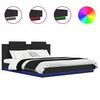 vidaXL Estructura de cama con cabecero Roble Negro 200 x 200 cm