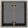 vidaXL Mesa de jardín superficie de cristal ratán PE gris 55x55x37 cm