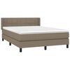 vidaXL Cama box spring con colch&oacute;n tela gris taupe 140x200 cm