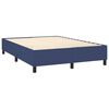 vidaXL Cama box spring colch&oacute;n y luces LED tela azul 140x190 cm