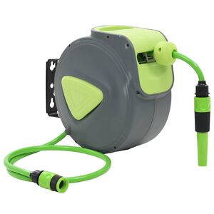 vidaXL Carrete de manguera retr&aacute;ctil autom&aacute;tico de pared 10+1 m