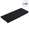 vidaXL Alfombrilla autoadhesiva escalera 30 uds negro 65x24,5x3,5 cm