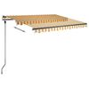 vidaXL Toldo de pie retr&aacute;ctil manual amarillo y blanco 300x250 cm