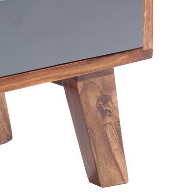 vidaXL Mueble para TV madera maciza de Sheesham gris 140x30x35 cm