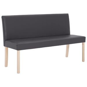 vidaXL Banco de cuero sint&eacute;tico 139,5 cm gris