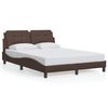 vidaXL Estructura de cama con LED sin colchón Zadar marrón 140x190 cm