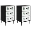 vidaXL Mesa de noche HANAU 2 uds. Roble Negro 36 x 33 x 61 cm