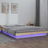 vidaXL Estructura de cama LED sin colchón madera maciza 200x200 cm