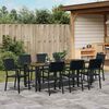 vidaXL Conjunto de Comedor de Jard&iacute;n 9 pcs Negro