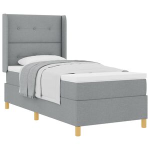 vidaXL Cama tipo Box Spring con cabecera Gris Claro 80 x 200 cm tela