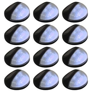 vidaXL L&aacute;mparas solares LED de pared exterior 12 uds redondas negro