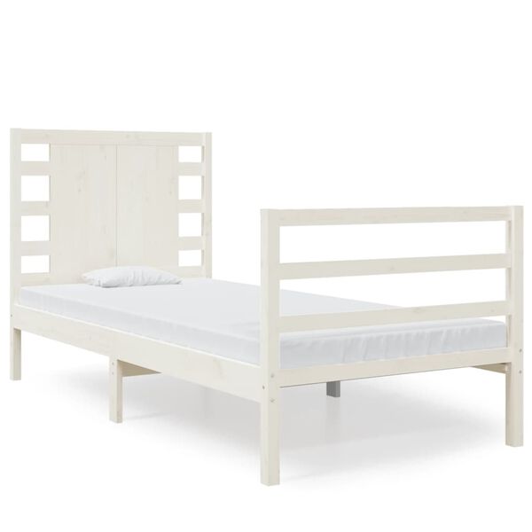 vidaXL Estructura de cama sin colchón madera maciza blanca 75x190 cm