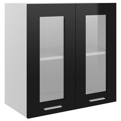 vidaXL Armario colgante cocina contrachapada negro brillo 60x31x60 cm