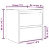 vidaXL Mesillas de noche de pared 2 uds madera vieja 38x34x40 cm