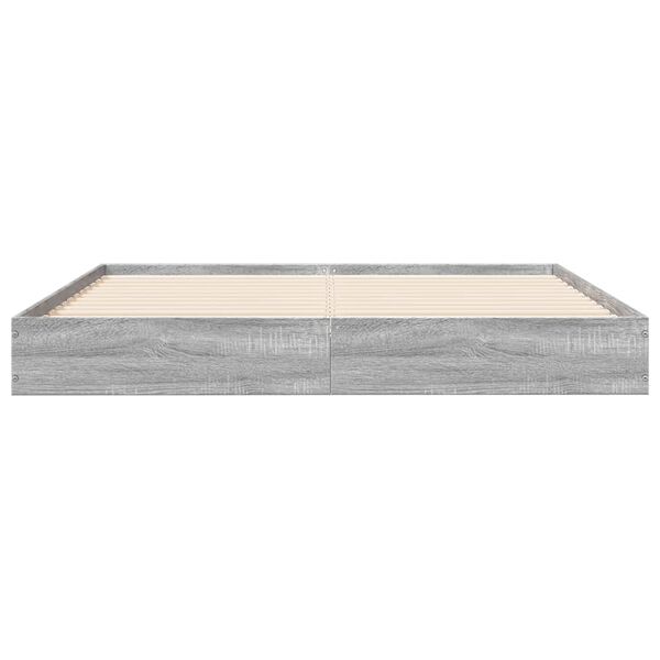 vidaXL Estructura de cama madera de ingenier&iacute;a gris Sonoma 140x200 cm