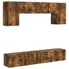 vidaXL Conjunto de mueble de TV 4 uds. Roble ahumado