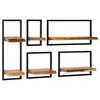 vidaXL Conjunto estantes pared 5 piezas madera maciza acacia y acero