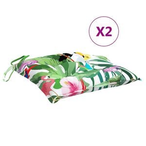 vidaXL Cojines para silla 2 uds tela multicolor 40x40x7 cm