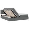 vidaXL Cama con almacenamiento con colch&oacute;n Gris oscuro 200 x 200 cm