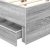 vidaXL Estructura de cama Gris Sonoma 150 x 200 cm Madera Ingenieril