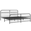 vidaXL Estructura cama sin colchón con estribo metal negro 193x203 cm