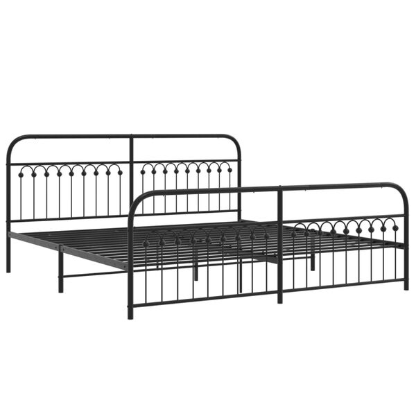 vidaXL Estructura cama sin colchón con estribo metal negro 193x203 cm