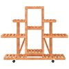 vidaXL Soporte de flores con ruedas madera maciza abeto 110x25x101 cm