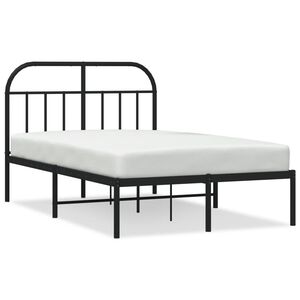 vidaXL Estructura cama sin colch&oacute;n con cabecero metal negro 120x190 cm