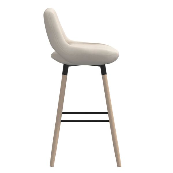 vidaXL Taburete de cocina tela color crema